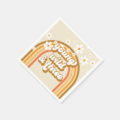 Retro Rainbow Young Wild and Three Birthday Paper Servet (Hoek)