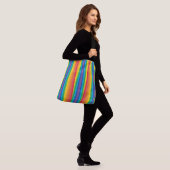 Retro Rainbows Crossbody Bag (2 formaten) Crossbody Tas (Op model)