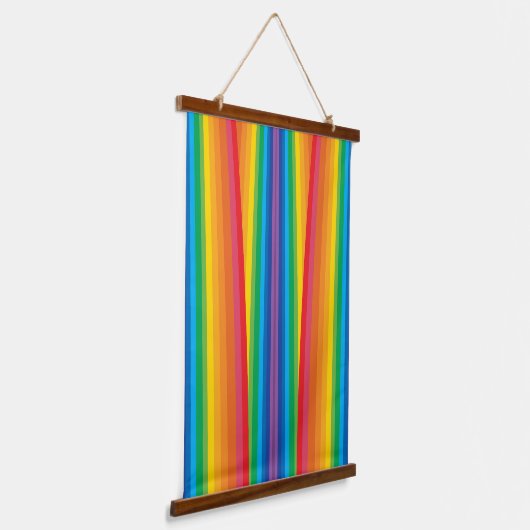 Retro Rainbows Hood Onderworpen Bosbouw Hangend Wandkleed (Gebogen)