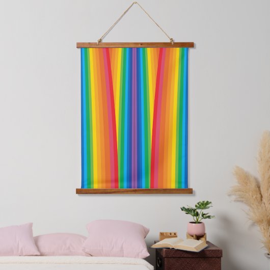 Retro Rainbows Hood Onderworpen Bosbouw Hangend Wandkleed (Slaapkamer)