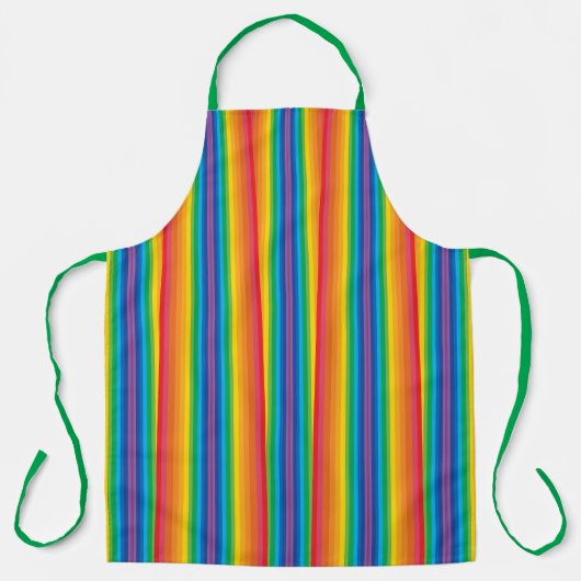 Retro Rainbows Large Apron Schort (Voorkant)