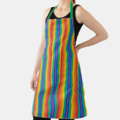 Retro Rainbows Large Apron Schort (Insitu)