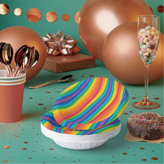 Retro Rainbows Paper Bowls Papieren Kommen (Multi)