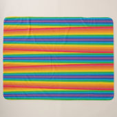 Retro Rainbows Sherpa Blanket (3 maten) Deken (Voorkant (horizontaal))