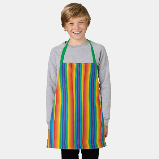 Retro Rainbows Small Apron Schort (Gedragen)