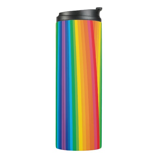 Retro Rainbows Thermal Tumbler Thermosbeker (Gedraaid links)
