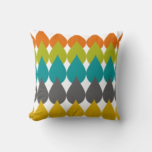 Retro Raindrops2 Kussen (Voorkant)