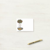 Retro-raining theebladeren wolkenkrabber post-it® notes (Op bureau)