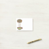 Retro-raining theebladeren wolkenkrabber post-it® notes (Op bureau)