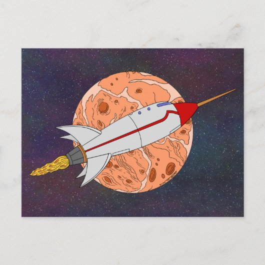 Retro Raket 2026 Briefkaart (Voorkant)