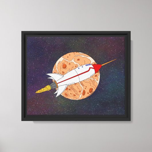 Retro Raket 2026 Canvas Afdruk (Voorkant)