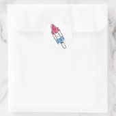 retro raket ijslolly ronde sticker (Tas)
