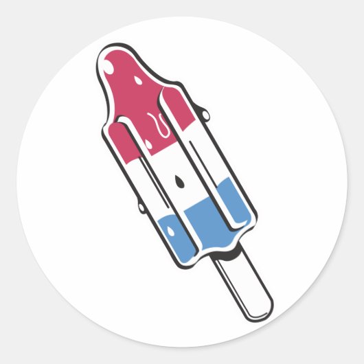 retro raket ijslolly ronde sticker (Voorkant)