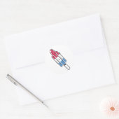 retro raket ijslolly ronde sticker (Envelop)