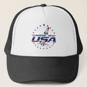 Retro raket Made in USA patriottische badge Trucker Pet