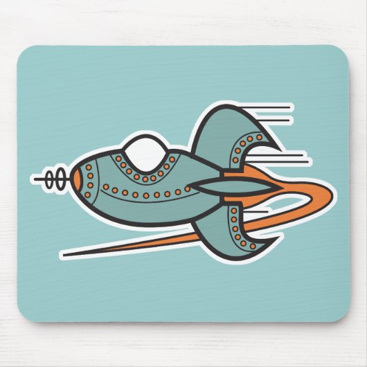 retro raket muismat (Voorkant)