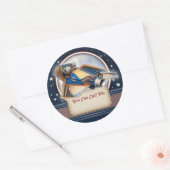 Retro raket naam tag Stickers (Envelop)