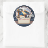 Retro raket naam tag Stickers (Tas)