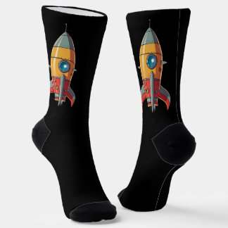 Retro raket naar de maan sokken