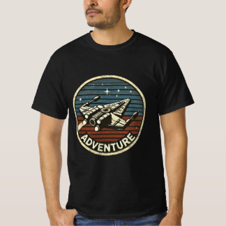 Retro Raketavontuur in de Buitenruimte T-shirt