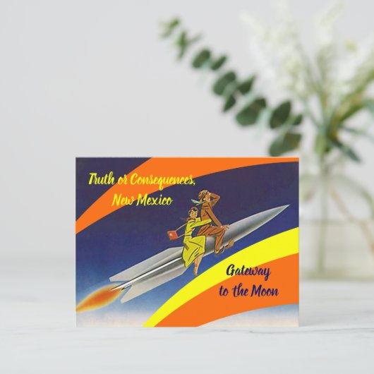 Retro Raketriton Moon Truth of Consequenties NM Briefkaart (Staand voorkant)