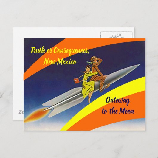 Retro Raketriton Moon Truth of Consequenties NM Briefkaart (Voorkant / Achterkant)