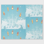 Retro-raketschip lanceert futuristische ruimtekuns cadeaupapier (Vlak)