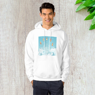 Retro-raketschip lanceert futuristische ruimtekuns hoodie