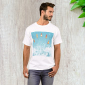 Retro-raketschip lanceert futuristische ruimtekuns t-shirt