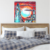 Retro raketten Kleurrijke Space Exploration Print (Insitu (Slaapkamer))
