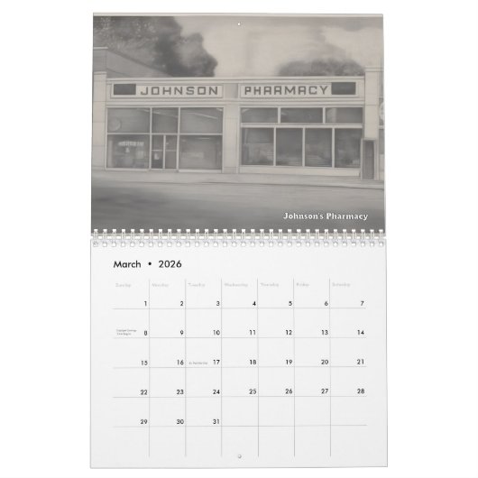 Retro Raleigh NC Calendar Kalender (Mar 2026)