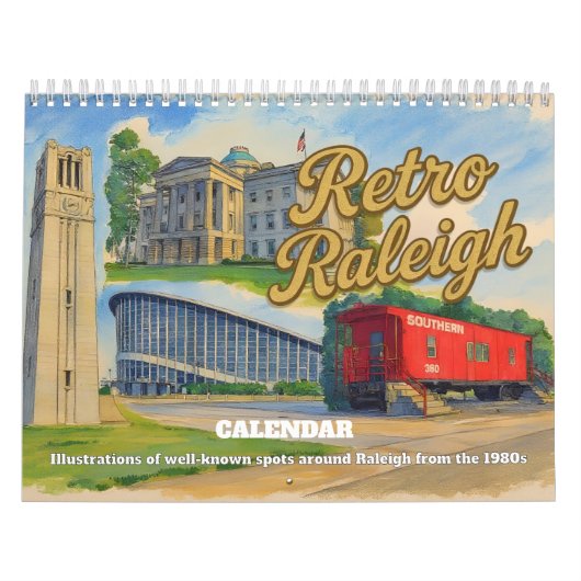 Retro Raleigh NC Calendar Kalender (Hoes)