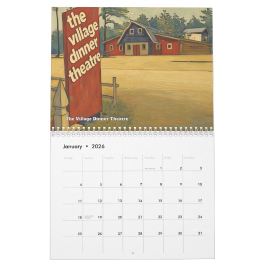 Retro Raleigh NC Calendar Kalender (Jan 2026)