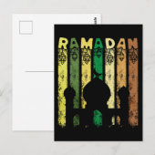 Retro Ramadan Moskee Briefkaart (Voorkant / Achterkant)