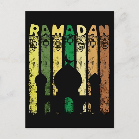 Retro Ramadan Moskee Briefkaart (Voorkant)