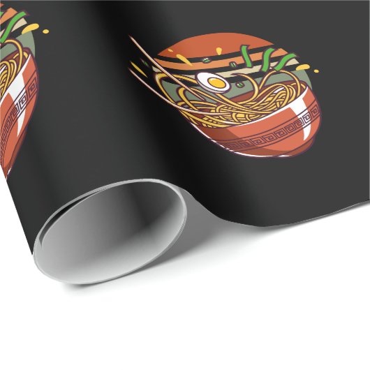 Retro Ramen Bowl met Chopsticks Japanse naalden Cadeaupapier (Rol Hoek)