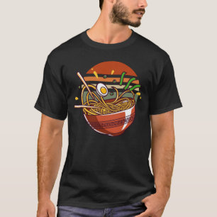Retro Ramen Bowl met Chopsticks Japanse naalden T-shirt