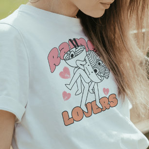 Retro Ramen Liefhebbers Noedel Cartoon Zwart Wit T-shirt