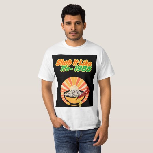Retro Ramen T-shirt –  noedel vibes (Voorkant volledig)