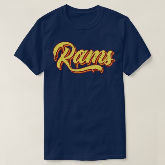 Retro Rams Typografie T-shirt (Design voorkant)