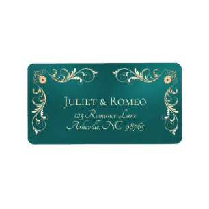 Retro rand retouradres - turquoise etiket