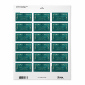 Retro rand retouradres - turquoise etiket (Full Sheet)