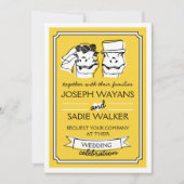 Retro Raptor bruiloft uitnodiging (Voorkant)