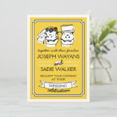 Retro Raptor bruiloft uitnodiging (Staand voorkant)