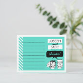 Retro Raptors Wedding Thank You Card Briefkaart (Staand voorkant)