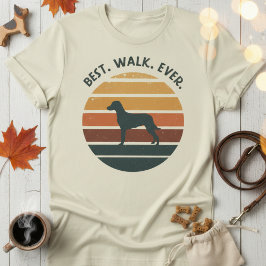 Retro Ras Sunset Hond Grafisch — Vintage Stijl T-shirt