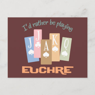 Retro Rather Play Euchre Briefkaart
