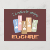 Retro Rather Play Euchre Briefkaart (Voorkant)