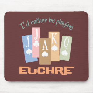 Retro Rather Play Euchre Muismat