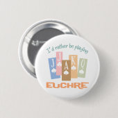Retro Rather Play Euchre Ronde Button 5,7 Cm (Voorkant /achterkant)
